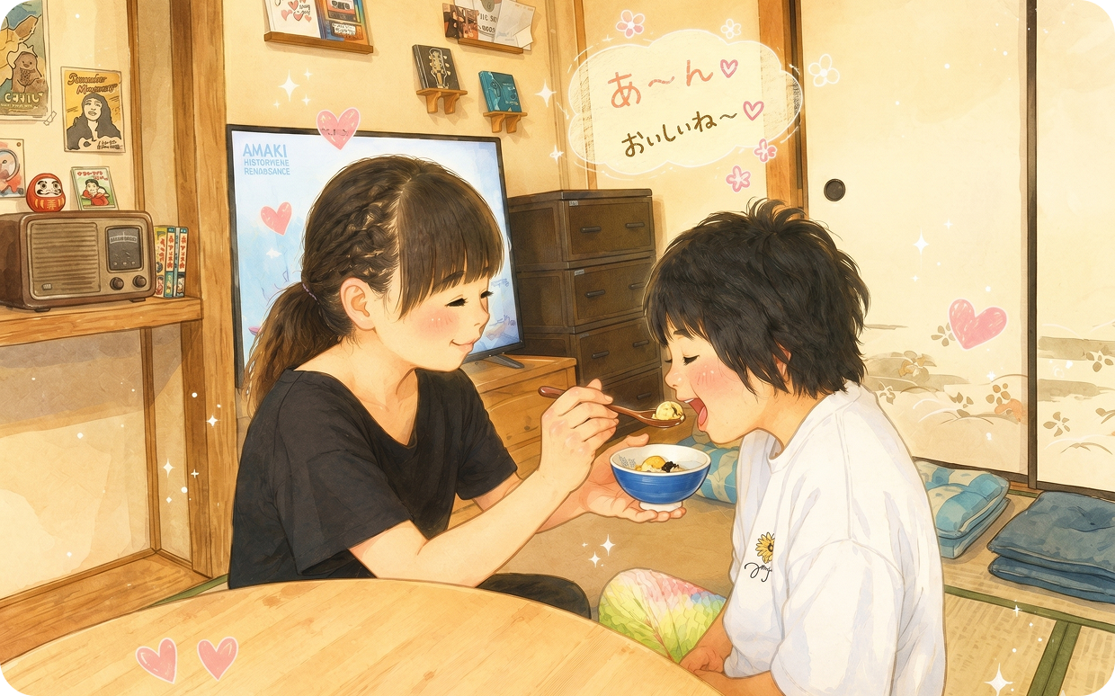 食事の介助をしている様子