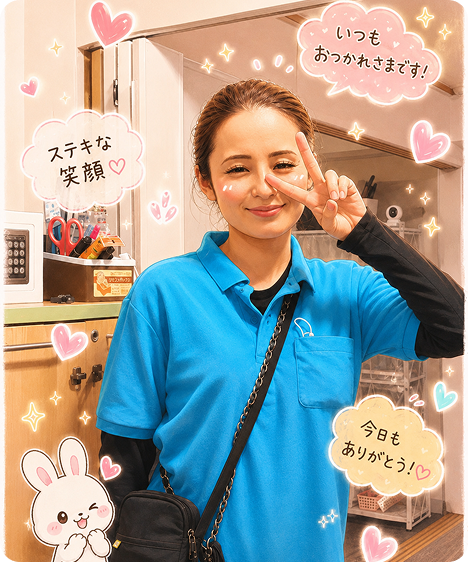 素敵な笑顔　ピースする女性